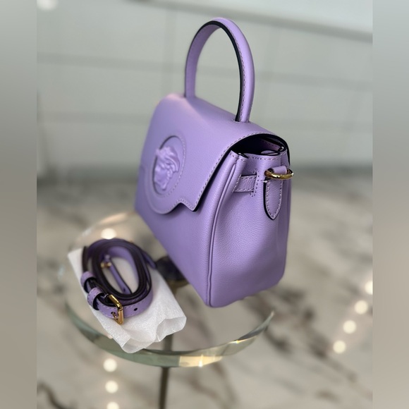 NWT Versace La Medusa Purple Shoulder Bag - Picture 7 of 10